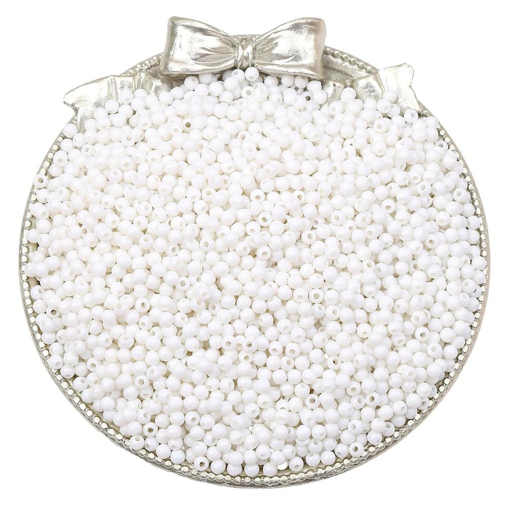 1800Pcs Acrylic Beads Solid Colored Round Loose Spacer Beads for Jewelry Making DIY Bracelets Necklace