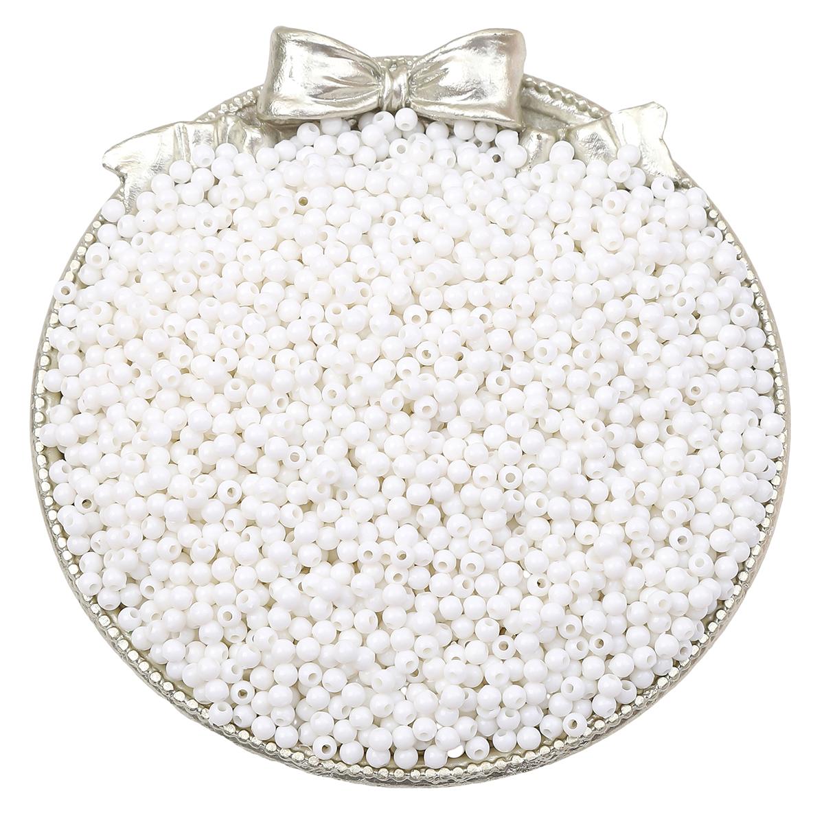 

1800 шт. Акриловые бусины Однотонные Круглые Свободные Разделительные бусины для Изготовления Ювелирных Изделий DIY Браслеты Ожерелье белый