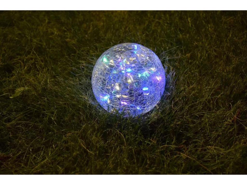 Retro-Planet-Hofleuchte mit Solarenergie: Wasserdichtes Glasriss-Design