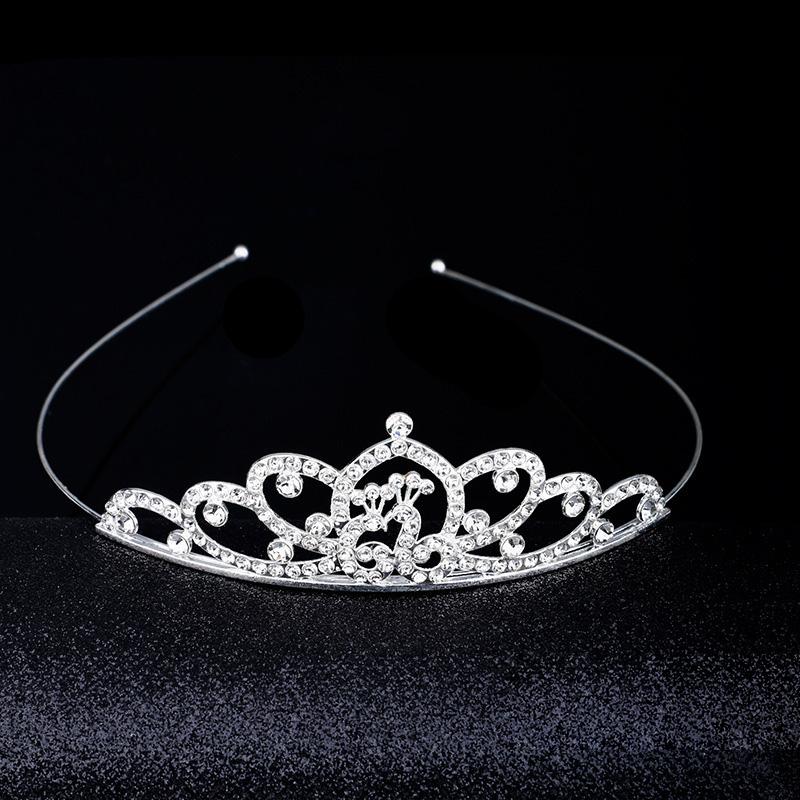 1PC Crystal Exquisite Rhinestone Children Girls Jewelry Gifts Hair Accessories Wedding Tiaras Queen Princess Crown Women Headband