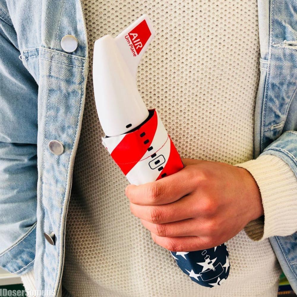 Creative Airplane Shape Umbrella Sunny and Rainy Folding Umbrellas UV Protection Beach Sunshade for Funny Parasol Gifts