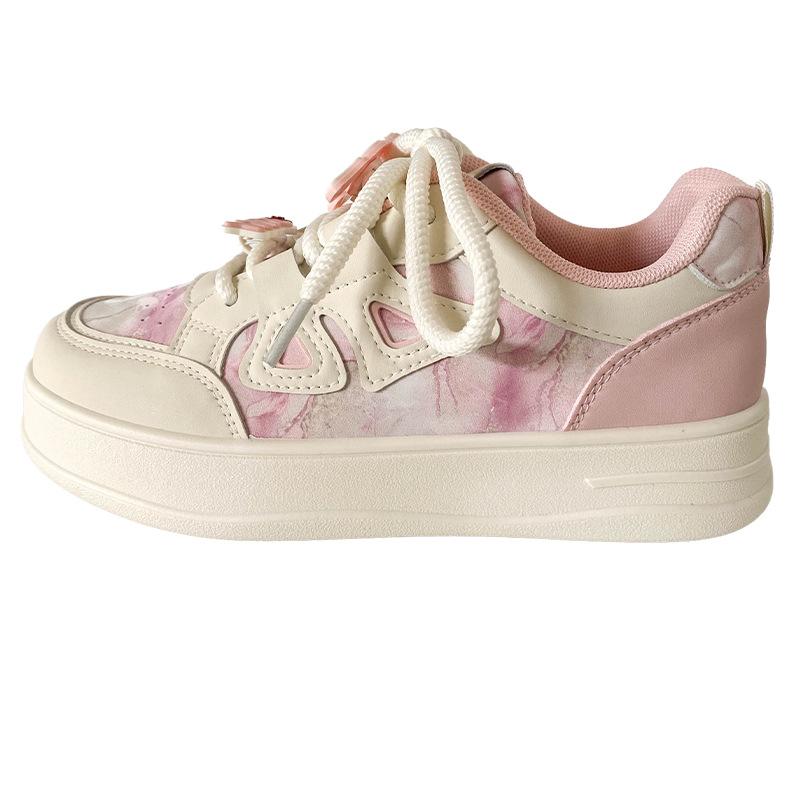 

FY-105 dog accessories platform white shoes women s niche design casual board shoes 2025 spring new bread shoes 40 рожевий