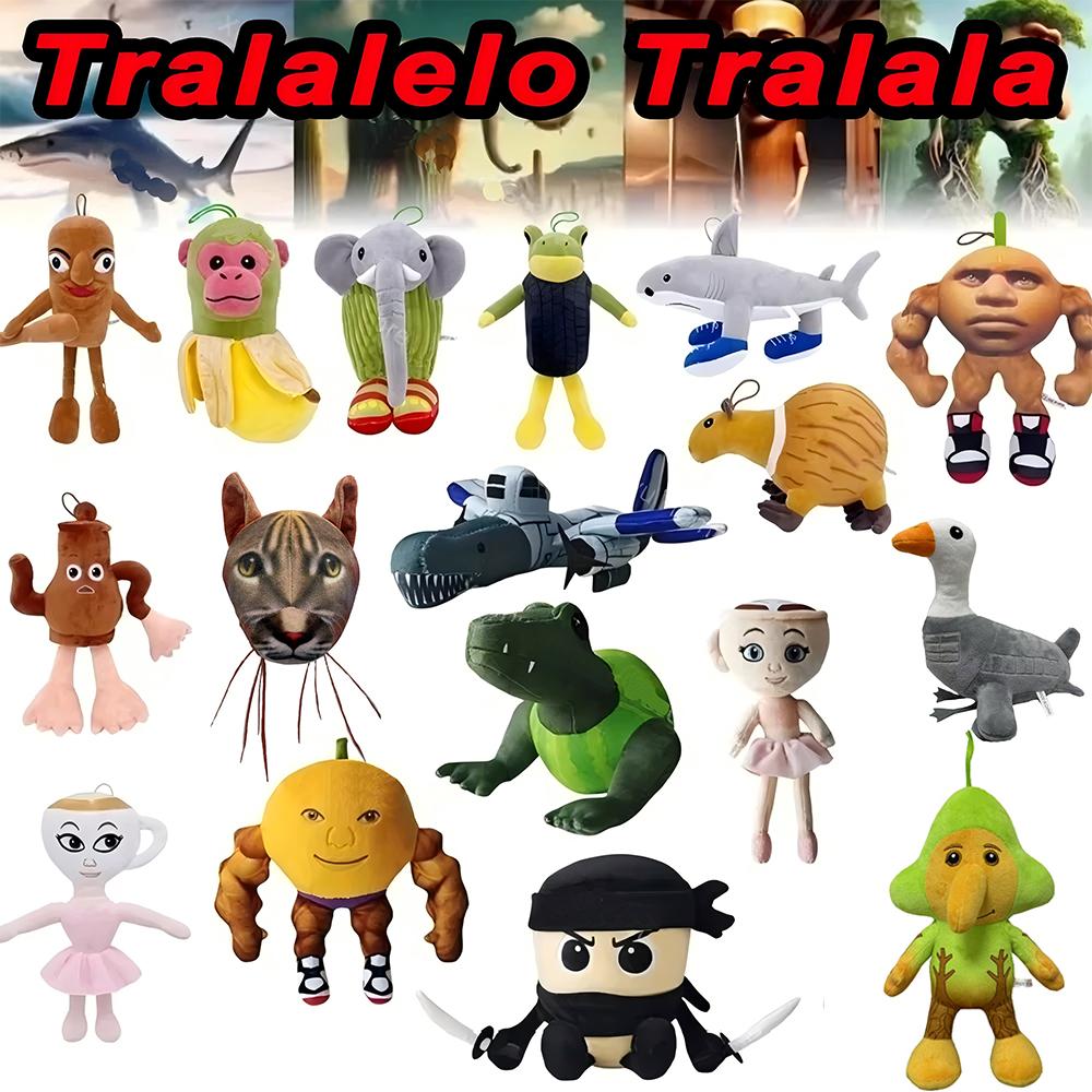 Neue Tung Tung Sahur Plüschpuppe Juguete TungTung Sahur Tralalero Tralala Haifisch Spielzeug Plüschtier Plüschtiere Für Kinder Weihnachtsgeschenk