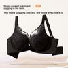 French Sexy Lace Plus Size Shaping Bra, Soft Underwire Push Up Side Gathering Anti-Sag Corrective Full Bust Women Bra