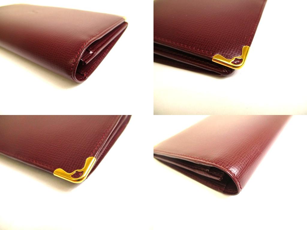 Authentic Cartier Must de Cartier Bordeaux Leather Bifold Long Wallet #a754  Refurbished