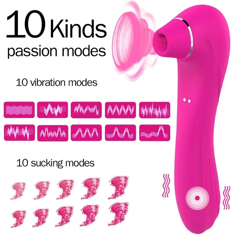 QINYU 2 In 1 Powerful Clit Vibrator and Sucker for Women Turbo Stimulator Nipple Vagina Succionador Potente