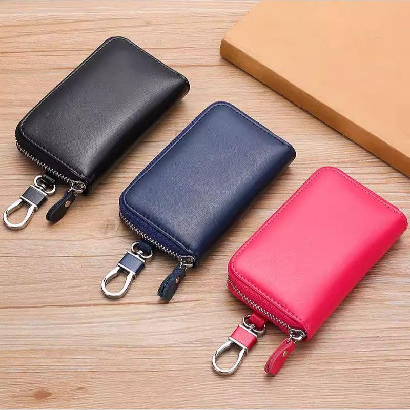 Men's and Women's Large Capacity Zipper Car Key Bag - Convenient Waist-Mounted Key Holder