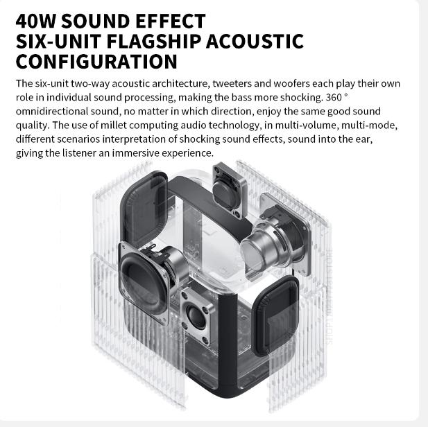 Xiaomi Outdoor Bluetooth Lautsprecher Camp 40W HARMAN AudioEFX IP66 Outdoor Camping Tragbarer Klang 14 Stunden Lange Akkulaufzeit