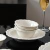 Ceramic Relief Dinner Dishes Household French New Underglazed Colour White Vintage Kitchen Tableware Exquisite Aesthetic Plate