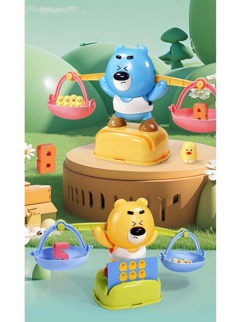 Mała waga szalkowa Miś Zabawka edukacyjna dla dzieci 3-6 lat: Nauka liczb i interakcja rodzic-dziecko