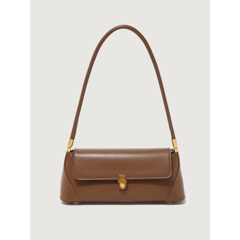

Underarm Bag Retro Niche Design High-End Sense Solid Color Shoulder Handbag Foreign Trade Women S Bag Versatile Baguette Bag коричневий