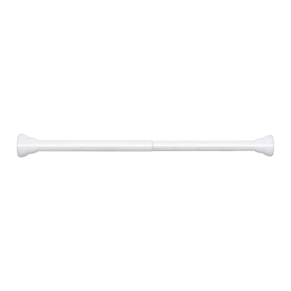White Expandable Curtain Rod Resin, Stainless Steel Shower Curtain Rod Tension Curtain Rod  Indoor