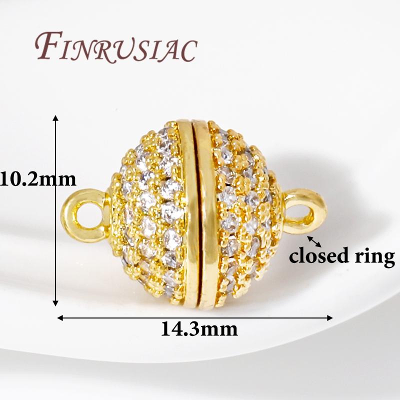18K Gold Plated Brass with Zircon Magnetic Clasps For Jewelry Making,Magnet End Clasp Connectors For Bracelets DIY Accessories