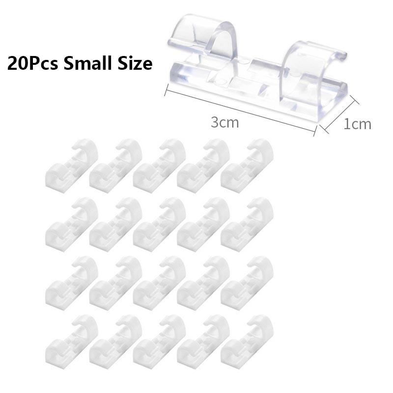 16/20 Pcs Cable Clips Organizer Drop Wire Holder Cord Management Self-Adhesive Cable Manager Fixed Clamp Wire Winder