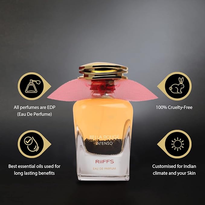RiiFFS Bella Rouge Intenso импортный стойкий женский парфюм 100 мл, цитрусовый, цветочный и сладкий, успокаивающий аромат