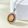 Elegant European & American Style 925 Silver Yellow Diamond Clavicle Necklace for Women - Unique 7x9 Niche Design