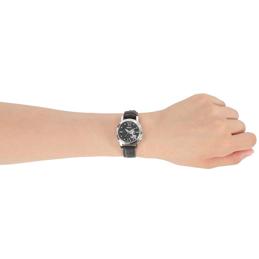 Snoopy Watch World Limited 100 de piese fiecare cu număr de serie Model de planificare japonez Curea din piele naturală damă (Negru)