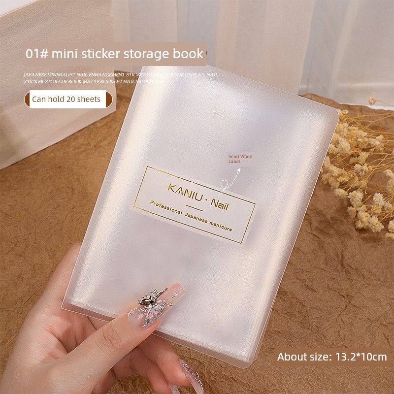 

Thickened Double Grid Matte Texture Desktop Nail Stickers 01# mini sticker storage book