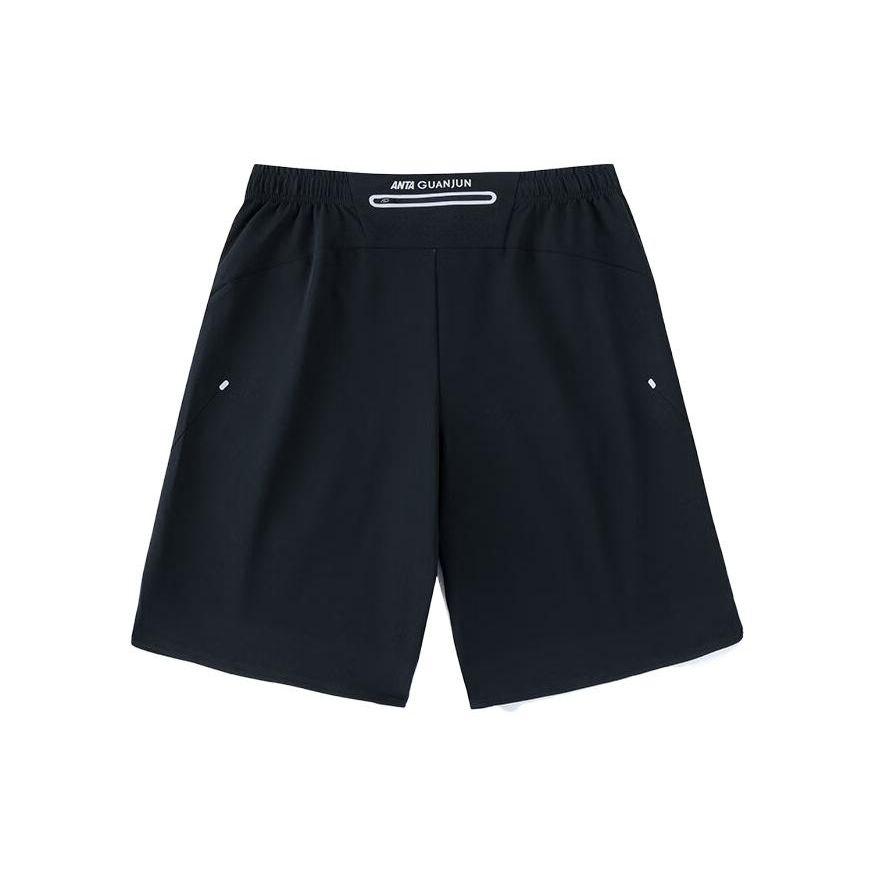 Anta Champion All-Weather Series Einfarbige Mid-Waist Straight Leg Five-Point Shorts Herrenshorts Schwarz 152320524-4