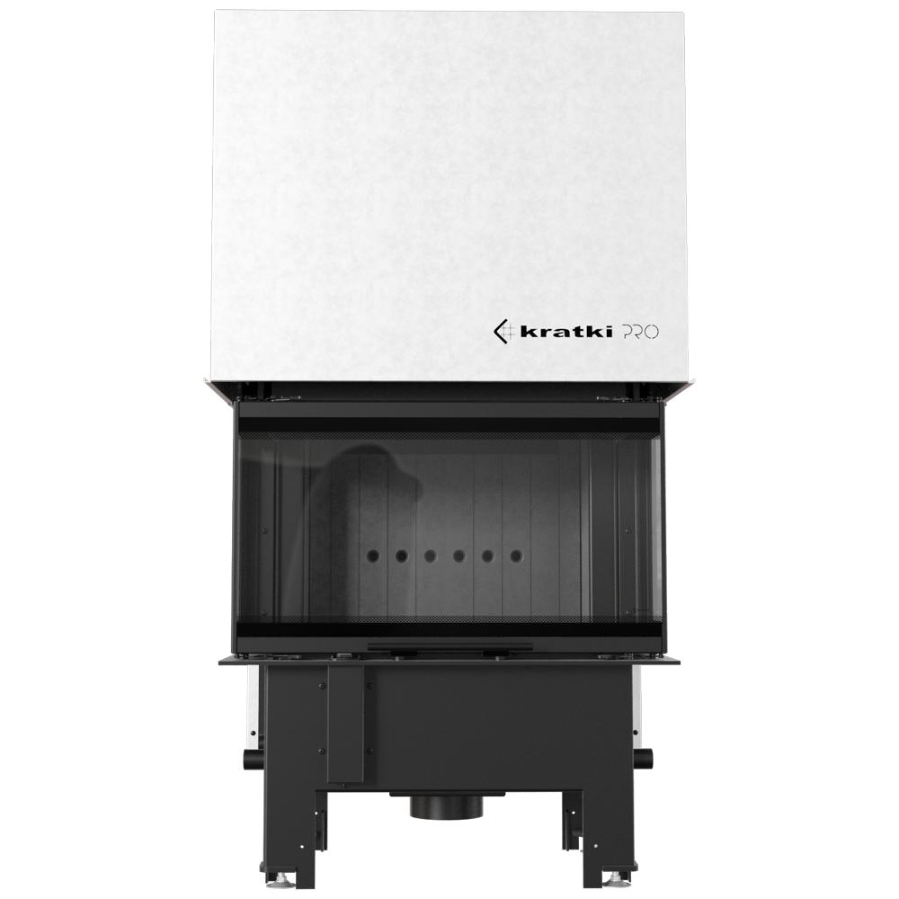 Steel fireplace KRATKI REGNOR 680/280 6 kW Ø 160 3-sided, black thermotec