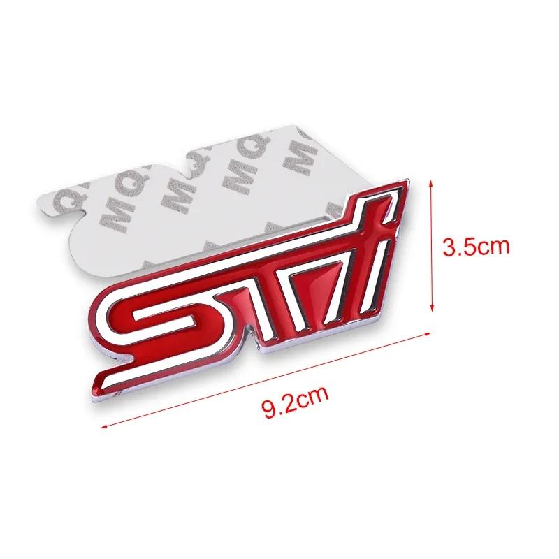Emblém STI Logo na přední mřížku auta pro XV WRX BRZ FORESTER IMPREZA LEGACY OUTBACK Samolepka na bok karoserie auta
