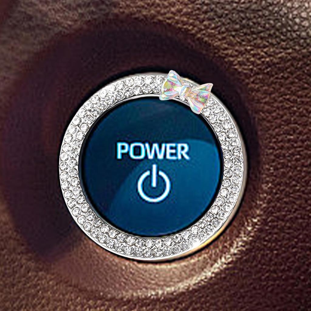 Generischer Auto Motor Startknopf Ring, Auto Motor Start Stopp Dekorationsring, Strass Punkt