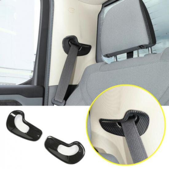 For - Dodge Ram 1500 Carbon Fiber Inner Car Seat Belt Decor Cover Trim2*
