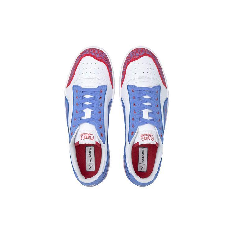 Puma Ralph Sampson Mr Doodle Two-Layer Leather Synthetic Color Block Casual Low-Top Sneakers Unisex Sneakers White Blue Red 380539-01