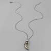 Retro Punk Stainless Steel Wolf Tooth Crescent Moon Necklace for Men and Women