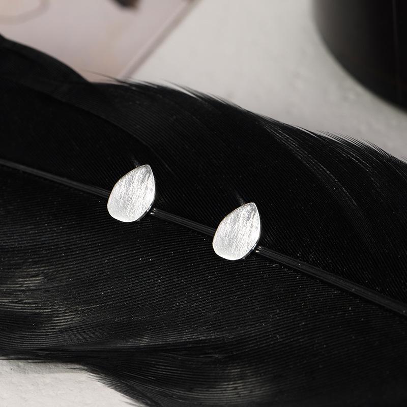 Water Drop Earrings Women's Summer Simple Commute Matte Brushed Water Drop Earrings Texture Earrings