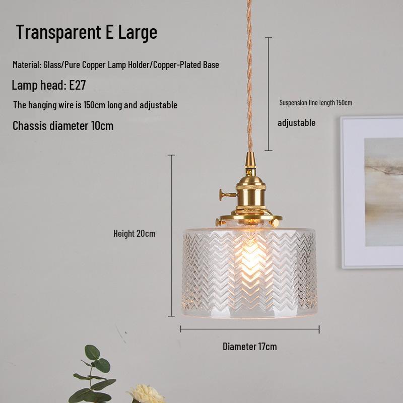 Nordic Retro Brass Glass Pendant Light - Ideal for Bar, Restaurant, Bedside, or Cafe.