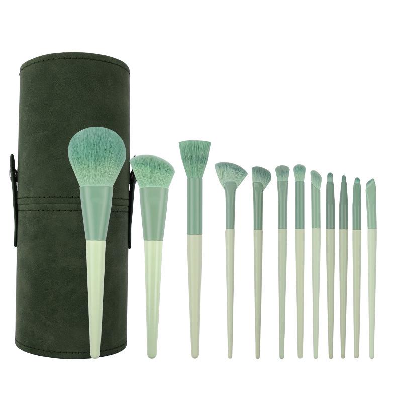 Cai Shi Lan 10/12-Piece 3.0 Three-Color Makeup Brush Set - Soft Bristles for Blush, Powder, and Contour.