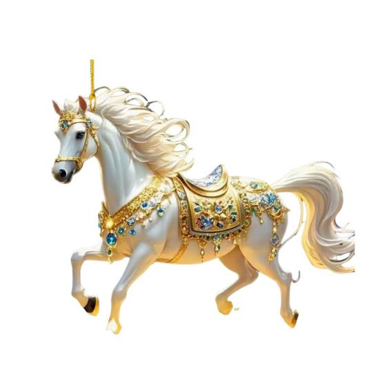 Car Rearview Mirror Charm with Pony Design Cute 2D Flat Acrylic Keychain for Bag And Keys Horse Lover Gift for Girls And Equestrian Fans