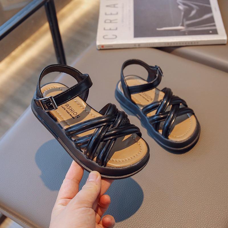 Girls' Roman Sandals for Summer, Children's Shoes, Soft-Soled Stylish Shoes for Little Girls and Middle-to-Older Children.