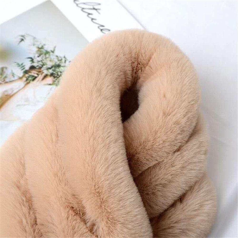 Fashion Thicken Warm Soft Windproof Faux Fur Scarf Neck Warmer Plush Scarves Fluffy Shawl
