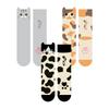 Elastic Calico Cat Socks Breathable Tuxedo Cat Socks Whimsical Pouty Kitty Socks  All Seasons