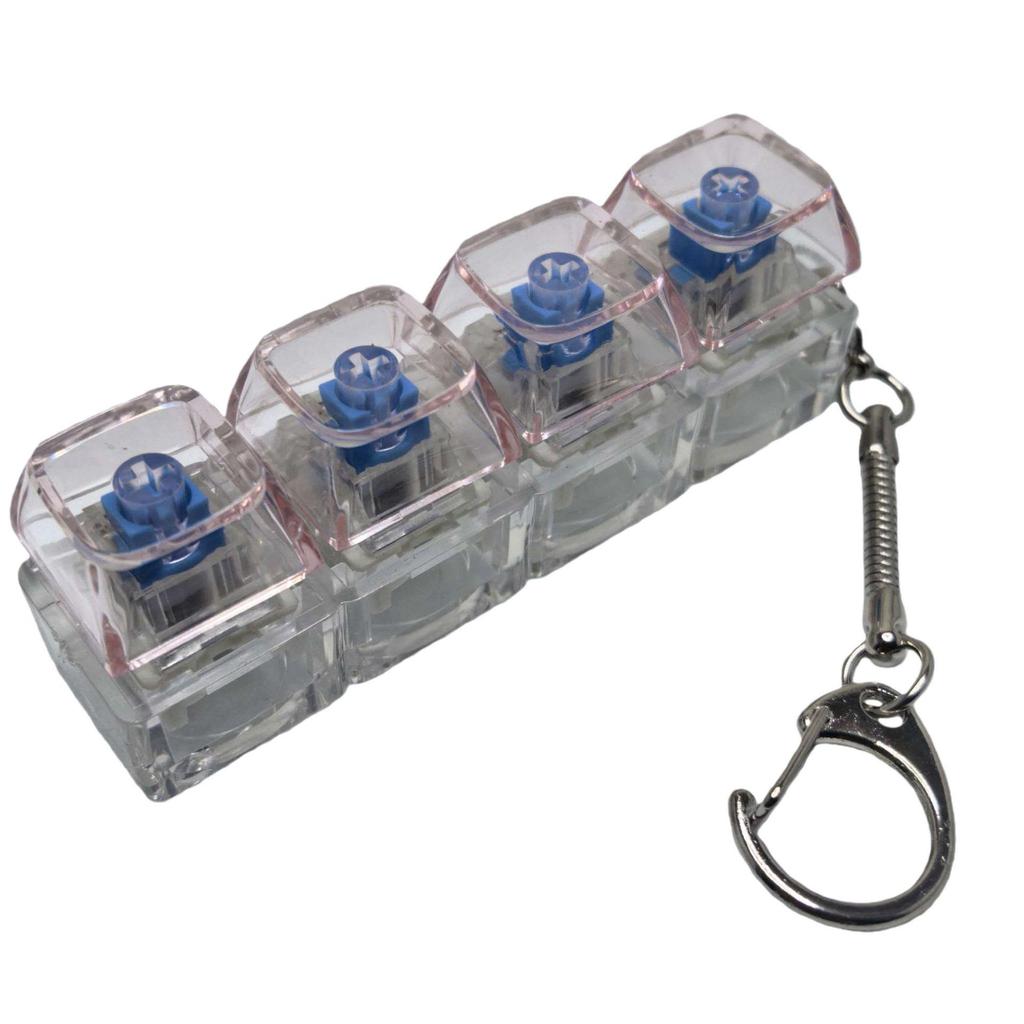 Cross 4-Key Decompression Button PC Keycap: High-Transparency Keycap Mechanical Keyboard Switch Stress-Relief Toy Keychain