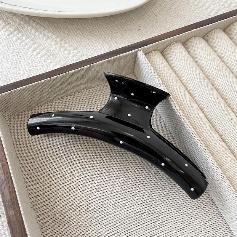 

Корейский пластиковый геометрический зажим для волос, модная заколка-краб в горошек для женщин, аксессуары для волос для хвостика, головной убор миндальный