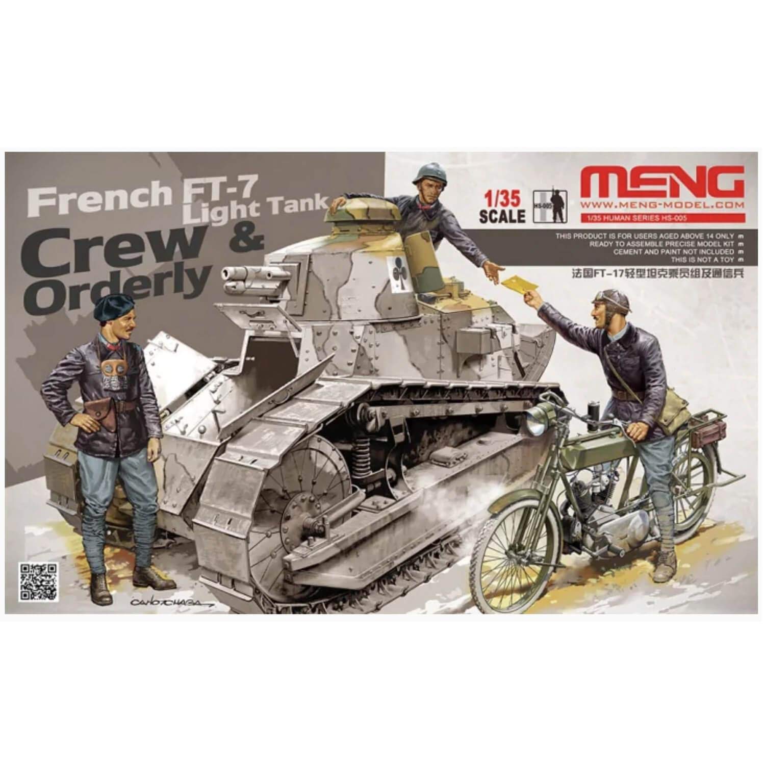 

Meng Model French Light Tank Crew and Signal Crew Set Plastic Model 1/35 FT-17 MENHS-005