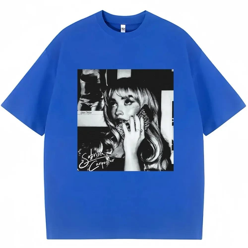 Sabrina Carpenter Vintage Style Poster Print T-shirt Unisex Women Fashion Cotton Summer Tees Oversized Harajuku Streetwear Y2k Tops
