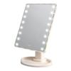 360° Rotating LED Vanity Mirror with Touch Sensor, 16/22 Lights, and Desktop Storage