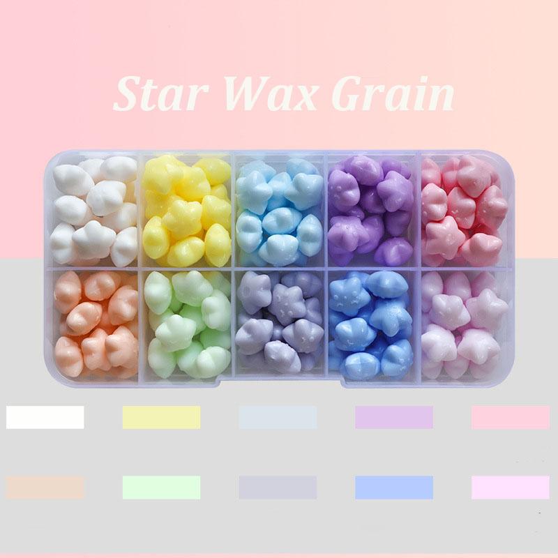 180Pcs Box Sealing Wax Beads, 10 Grids Cat's Paw, Cherry Blossom, Star Shape Sealing Wax Pellets for Wax Seal Stamp