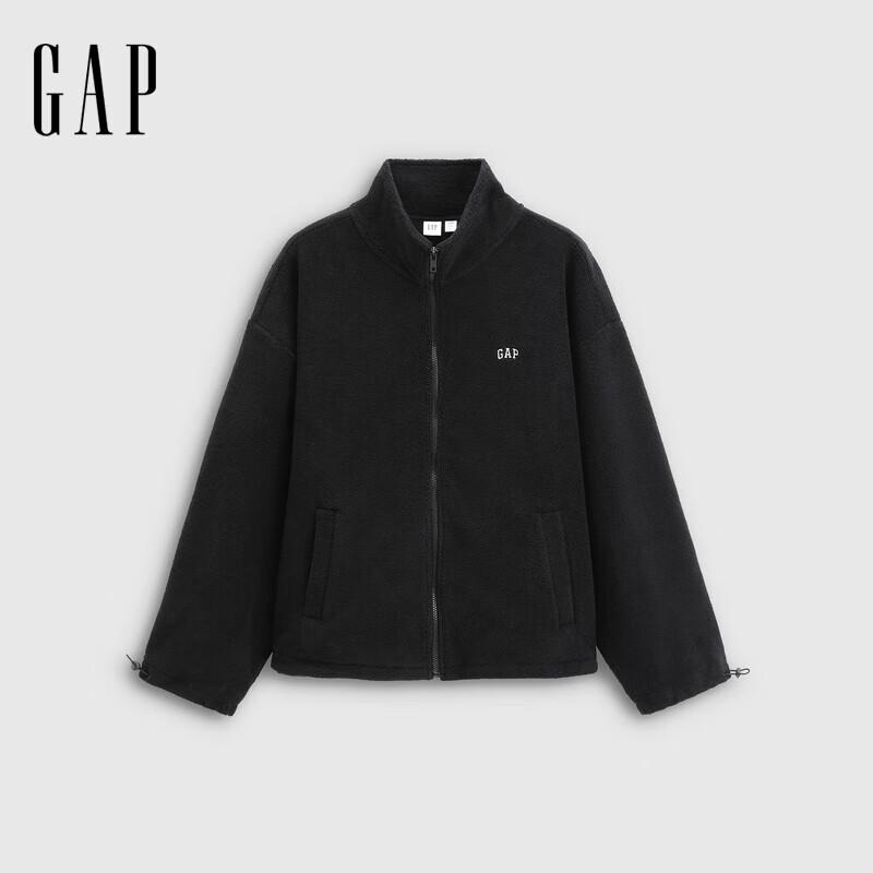 

Gap Women s Embroidered Logo Fleece Stand Collar Zip-Up Jacket XL (175/96A)