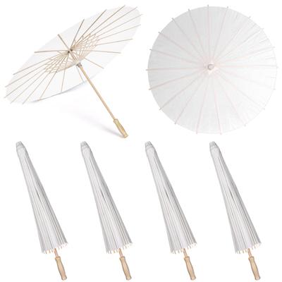 4 ks Papírový slunečník 60 cm Čínský Japonský Papírový Deštník Bílý DIY Malování Dekorativní Deštník na Svatbu Výzdoba pro Svatbu
