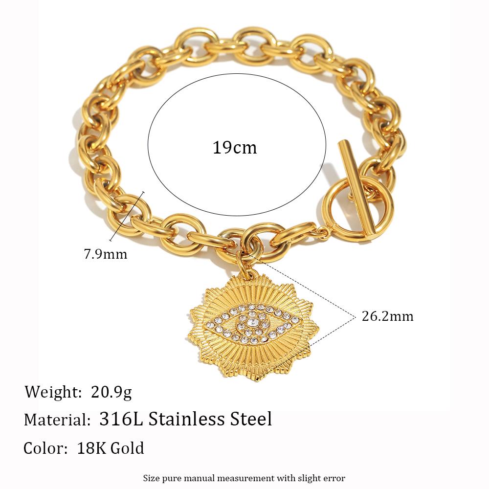 

MamacitaSlay 316L Stainless Steel Circular Heart Pendant Bracelet Necklace Waterproof 18K Gold Plated Jewelry Women s Charm Gift