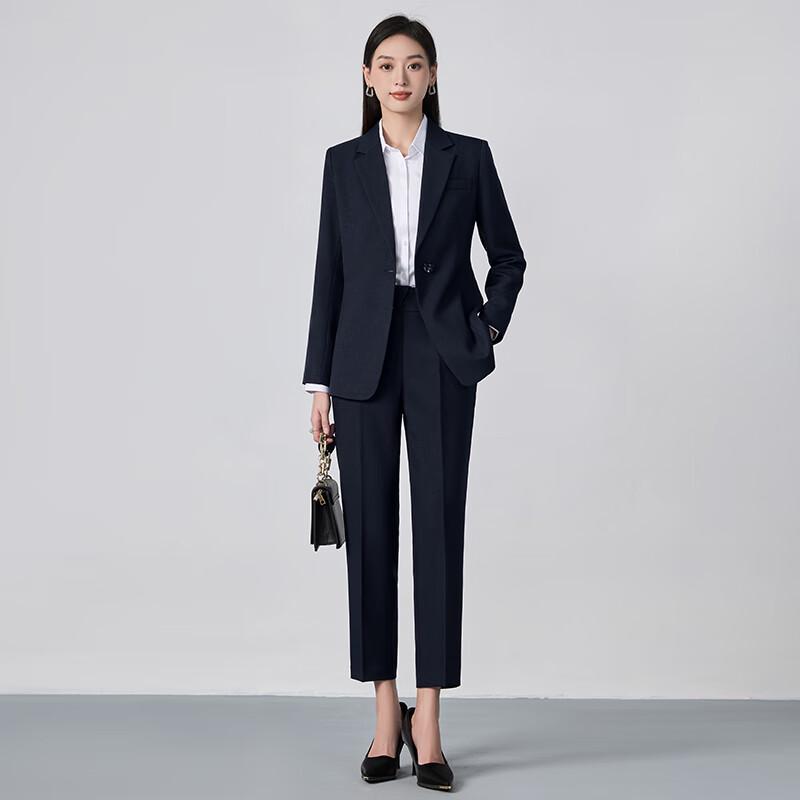 Teluoman Women's Long-Sleeve Business Suit Set