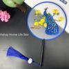 Fashion Chinese Style Wooden Handle Fan Embroidery Flower Girl Gift Portable Home Decor Hand Fans Crafts Dance Fan