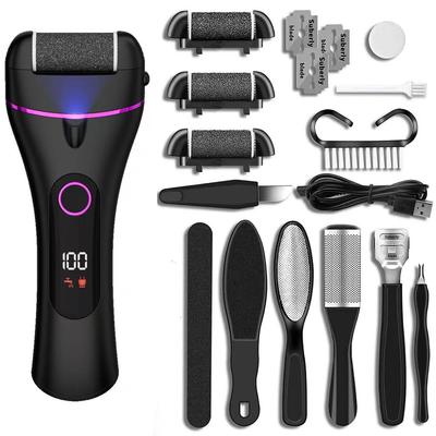 Rechargeable Three-Speed Callus Remover with Digital Display