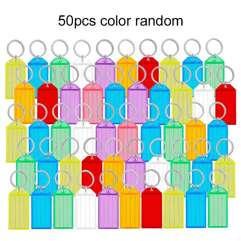 10~100pcs Plastic Keytag Colorful Keychain Pendant Markable Sign Desktop Storage Supplies Key Management for Baggage Tag TMZ
