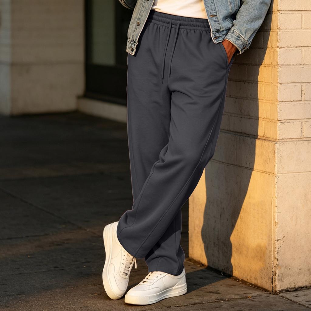 Men's Casual Loose Fit Straight Leg Sweatpants with Elastic Waistband for Athletic Training